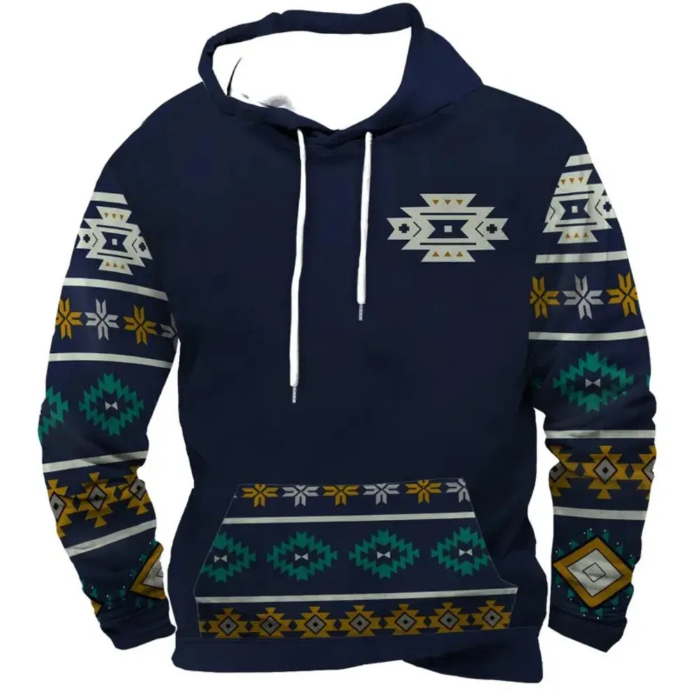 Unisex Kapuzenpullover mit Tiermotiv & Muster Kängurutasche