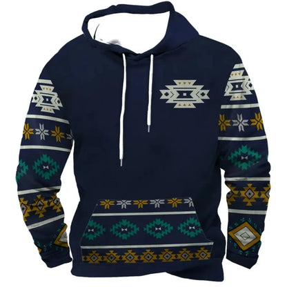 Unisex Kapuzenpullover mit Tiermotiv & Muster Kängurutasche