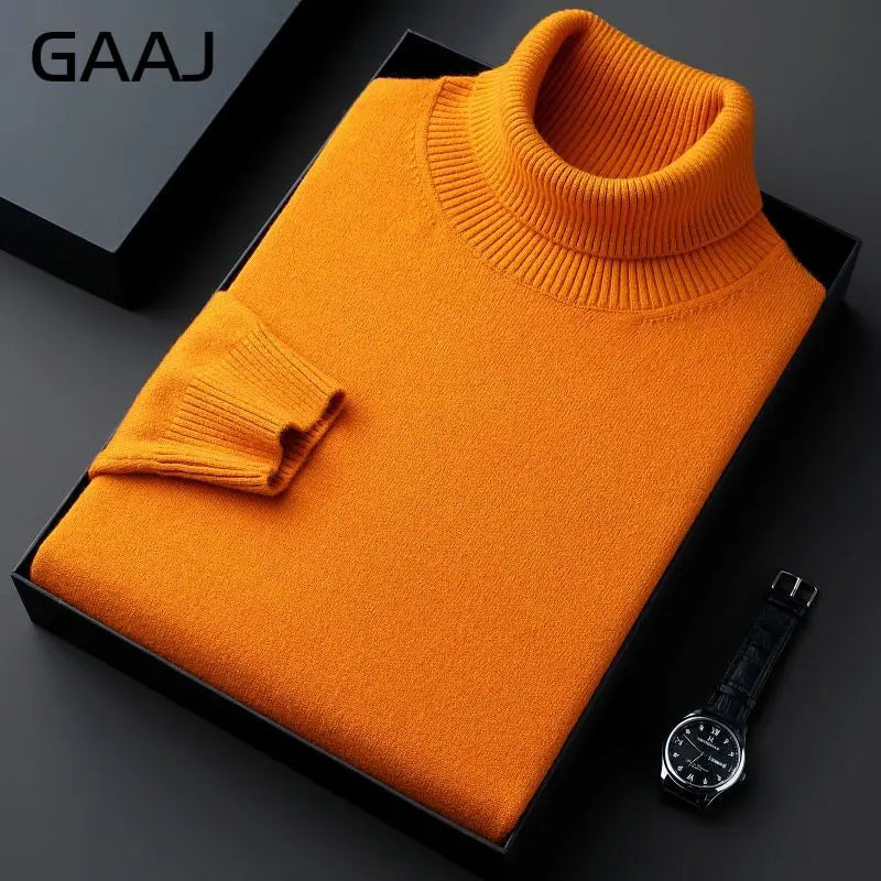 Men's turtleneck sweater long sleeve fine-knit sweater