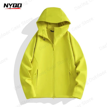 Unisex hooded jacket with zipper and side pockets