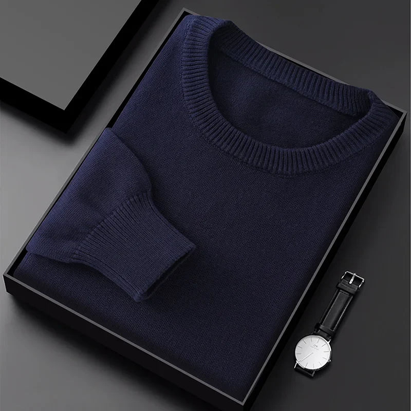 Men's crew-neck pullover knit pullover in various colors