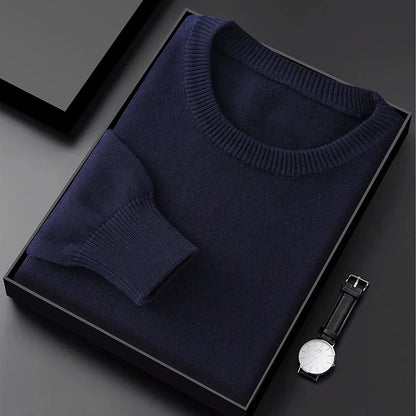 Men's crew-neck pullover knit pullover in various colors