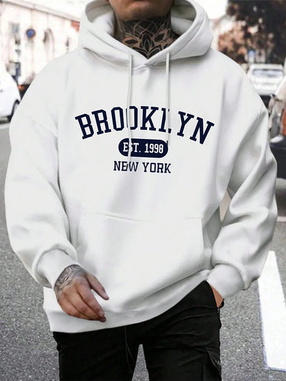 Unisex Kapuzenpullover mit Kordelzug und Schriftzug Aufdruck