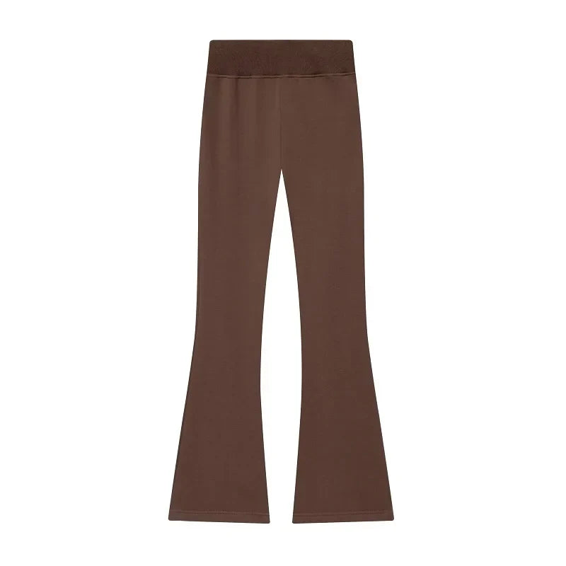 Women's Zip Jacket or Flared Trousers with High Waist, Casual, Various Colors