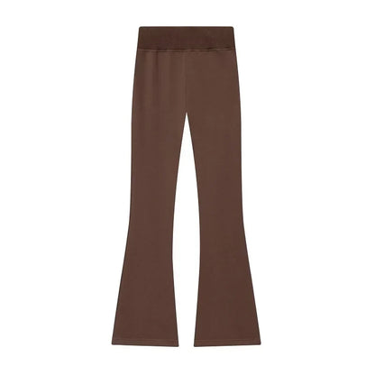 Women's Zip Jacket or Flared Trousers with High Waist, Casual, Various Colors