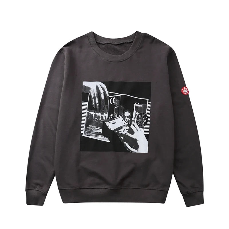 Unisex Sweatshirt Rundhals mit Grafikdruck Langarm
