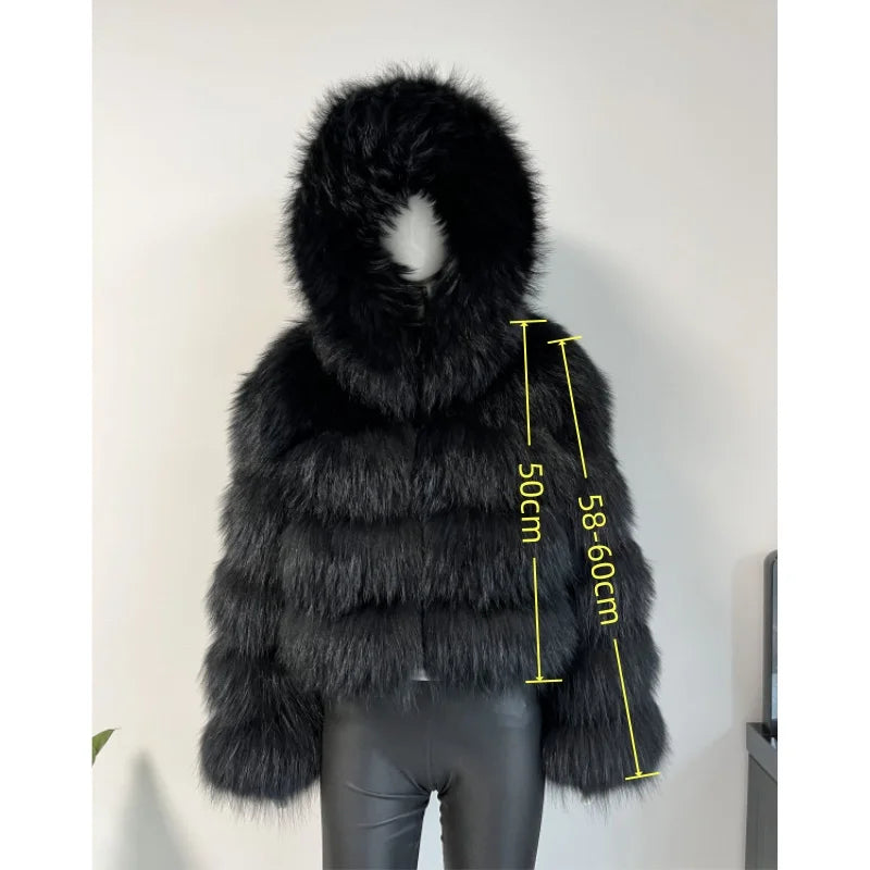 Damen Kurzjacke mit Kunstfell im Stufen-Design