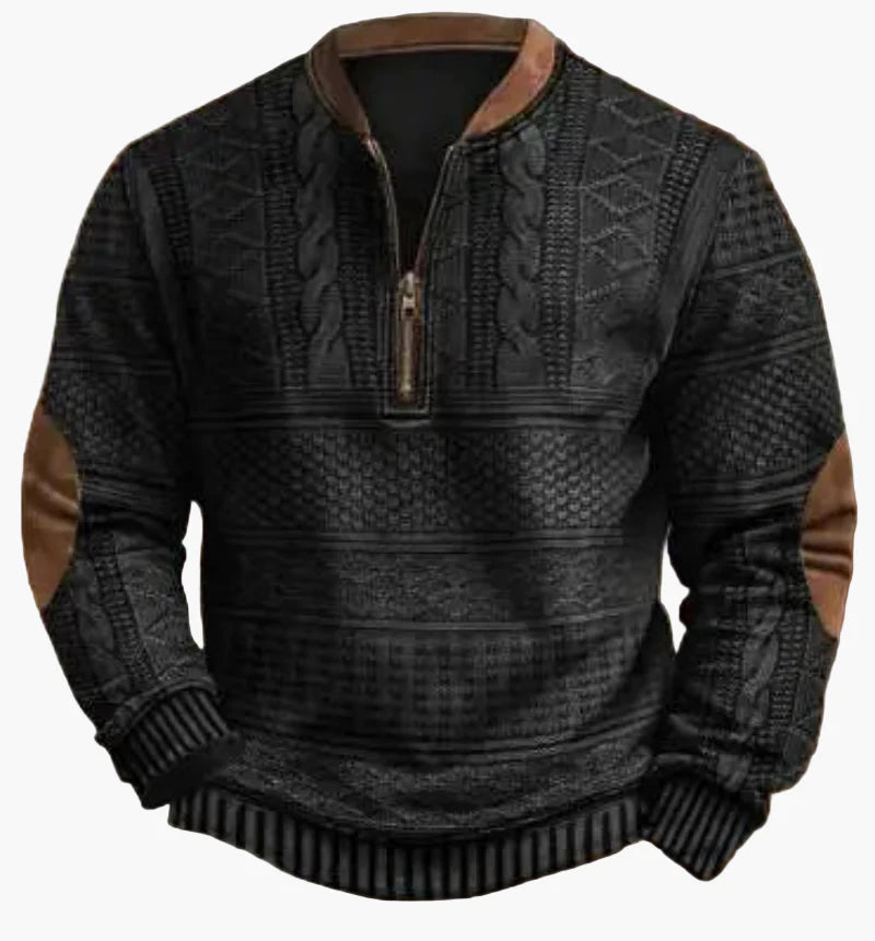 Herren Pullover mit halbem Reißverschluss – Stilvoller Strick-Look für Herbst und Winter