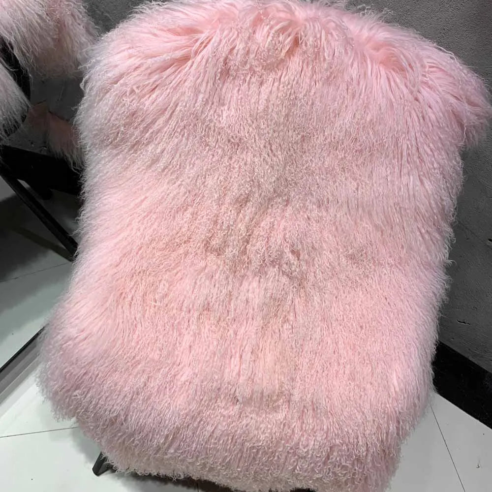Women's Coat with Long Faux Fur Collar Long Sleeve Fluffy Teddy Coat