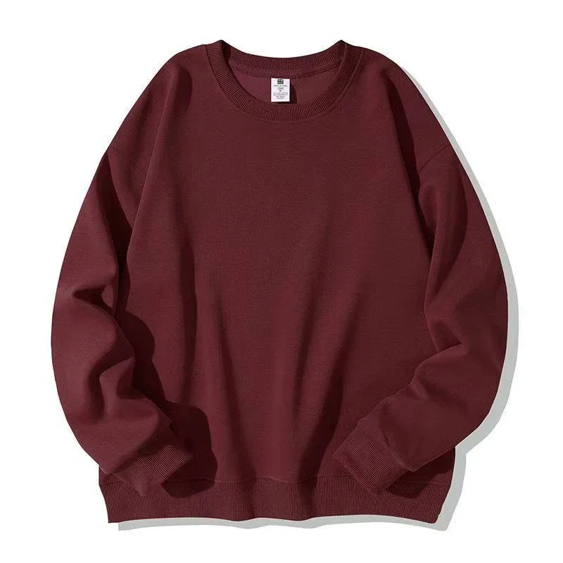 Unisex Long-Sleeve Crew-Neck Basic Pullover Sweatshirt