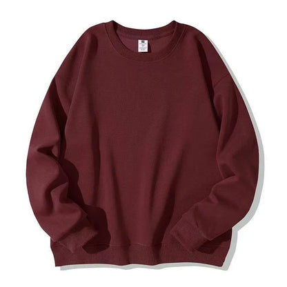 Unisex Long-Sleeve Crew-Neck Basic Pullover Sweatshirt