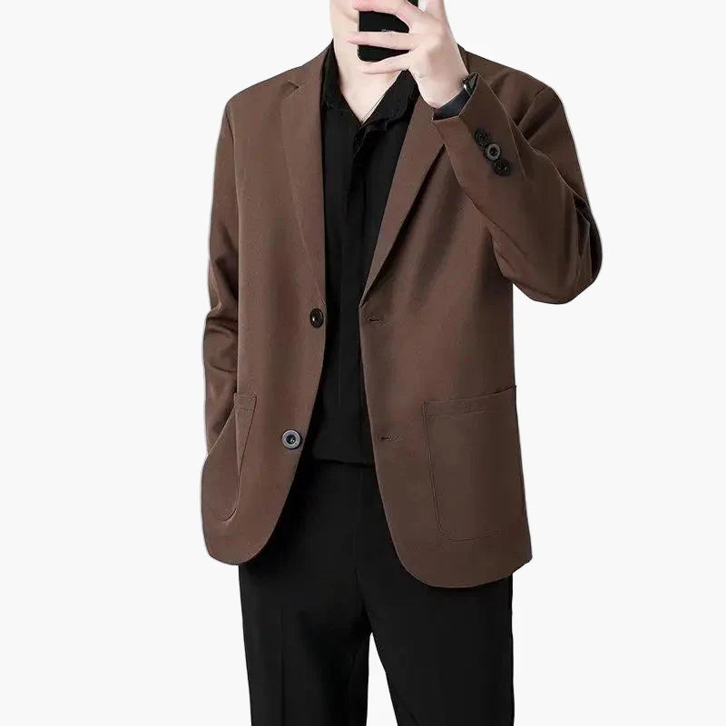 Men's Business Casual Blazer – Modern Single-Breasted Jacket for Office and Everyday Use