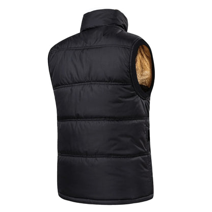 Men's winter vest, lined, V-neck, dark green