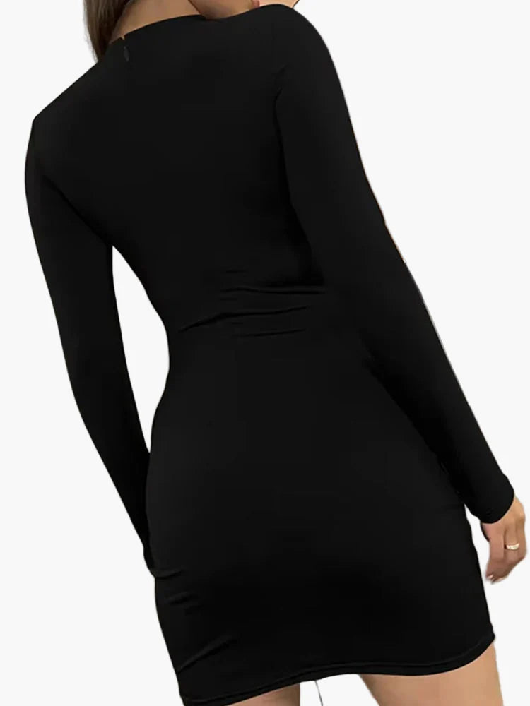 Damen Elegantes Bodycon Minikleid mit Langarm – Perfekt für Party & Abendanlässe