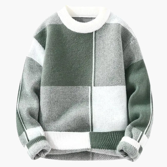 Men's sweater with modern geometric design – Casual knitwear for everyday and leisure
