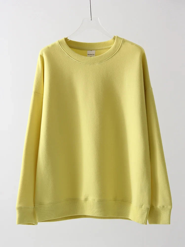 Unisex Basic Crew-Neck Long-Sleeve Sweatshirt Pullover in Various Colors