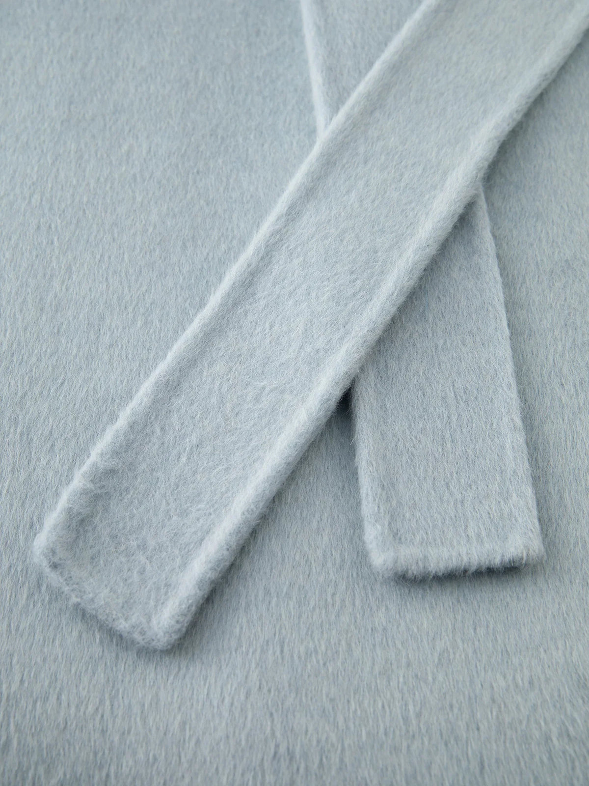Women's long double-breasted coat, light blue