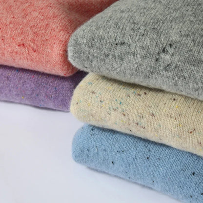 Unisex Langarm Pullover mit Rundhals und Sprenkelmuster