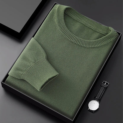 Men's crew-neck pullover knit pullover in various colors
