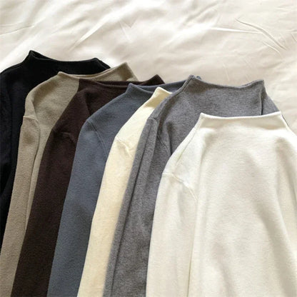 Damen Rollkragenpullover Langarm Feinstrick Weiß