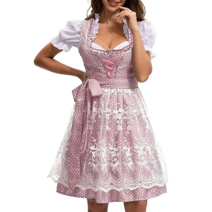 39BB Beer costume, dirndl, dress, blouse, apron, German Bavarian Oktoberfest costume set