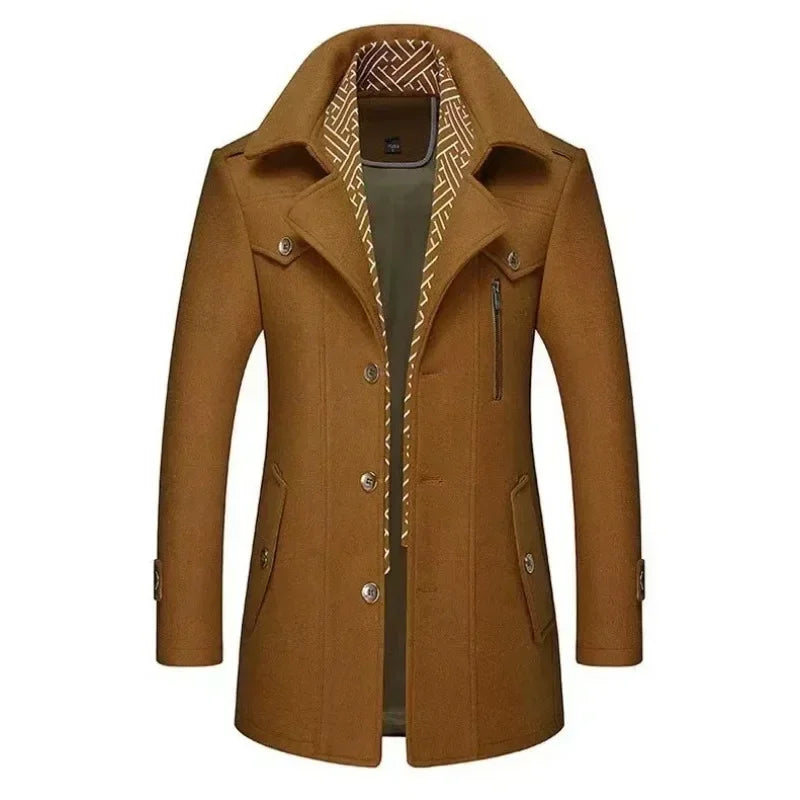 Men's Winter Business Coat – Elegant Long Trench Coat for Everyday and Office
