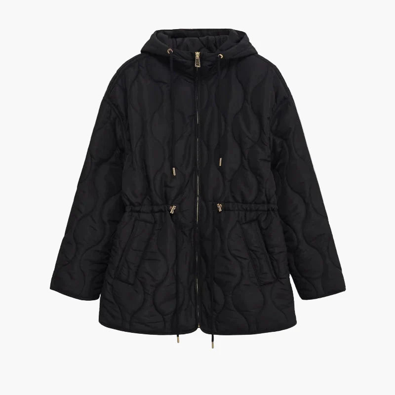 Women's quilted jacket with hood – fashionable transitional jacket for autumn and winter