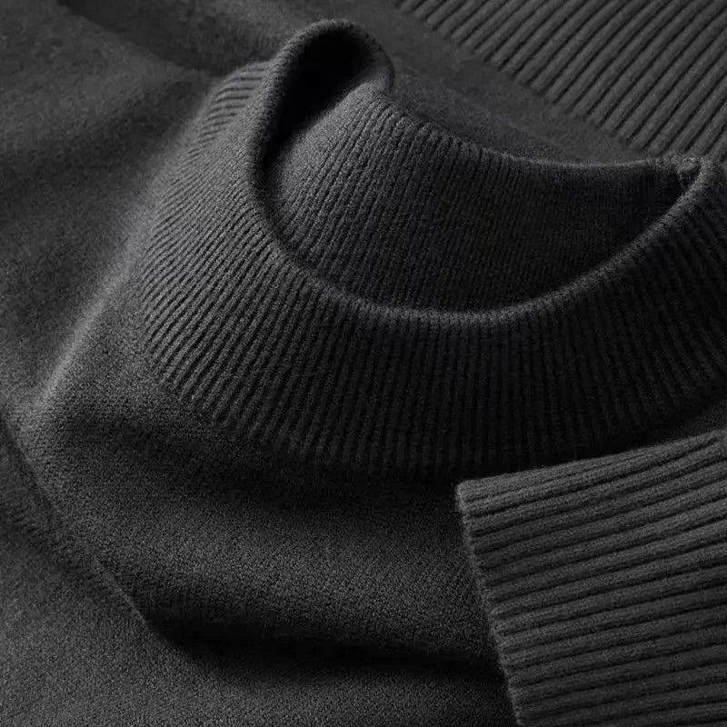 Strickpullover Rundhals Rippbündchen Uni Farbe – Weich & Bequem