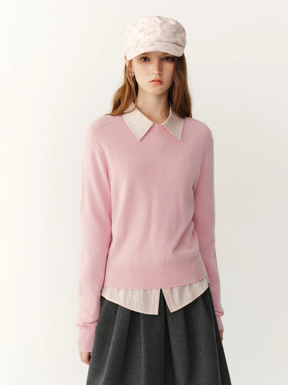 Women's Long-Sleeve Crewneck Sweater in Soft Material