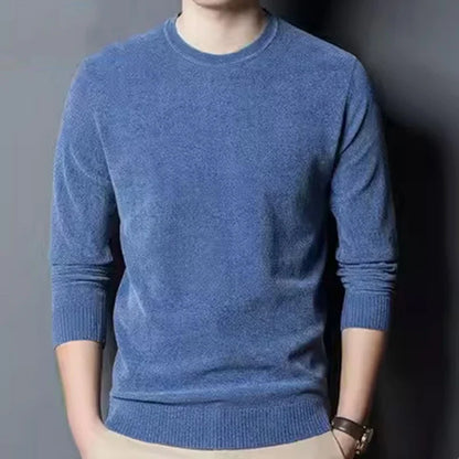 Men's crew-neck long-sleeve pullover winter warm knit pullover