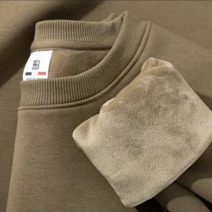 Unisex Langarm Sweatshirt gefüttert Rundhals einfarbig