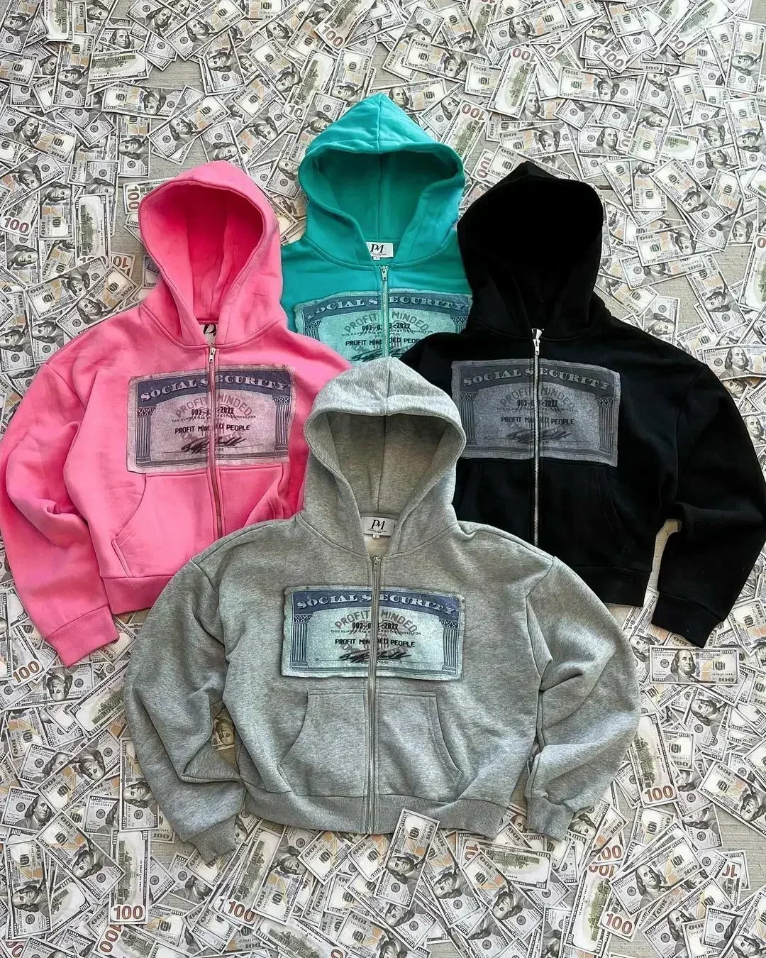 Unisex Zip-Up Hoodie with Hood and Graphic Print