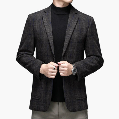 Men's Business Casual Blazer – Modern Checked Look for Office and Everyday Use