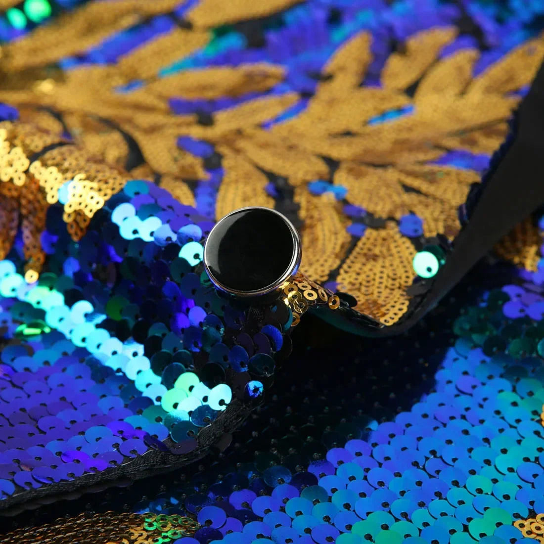 Men's blazer with sequins and floral pattern – Elegant party & event jacket in extravagant design