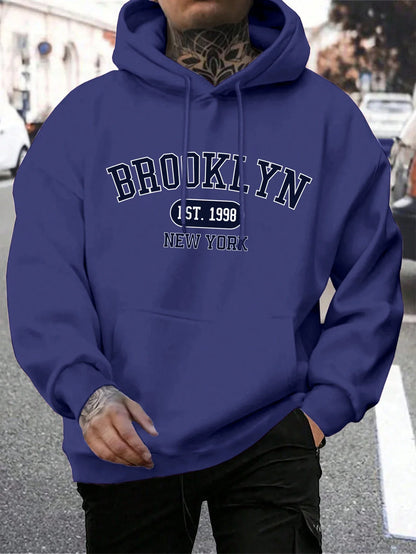 Unisex Kapuzenpullover mit Kordelzug und Schriftzug Aufdruck