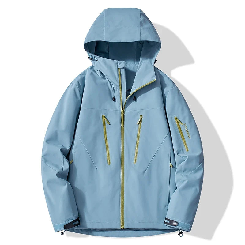 Unisex Kapuzenjacke Outdoor Wasserdicht mit Reißverschlusstaschen