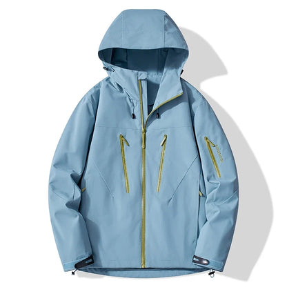 Unisex Kapuzenjacke Outdoor Wasserdicht mit Reißverschlusstaschen