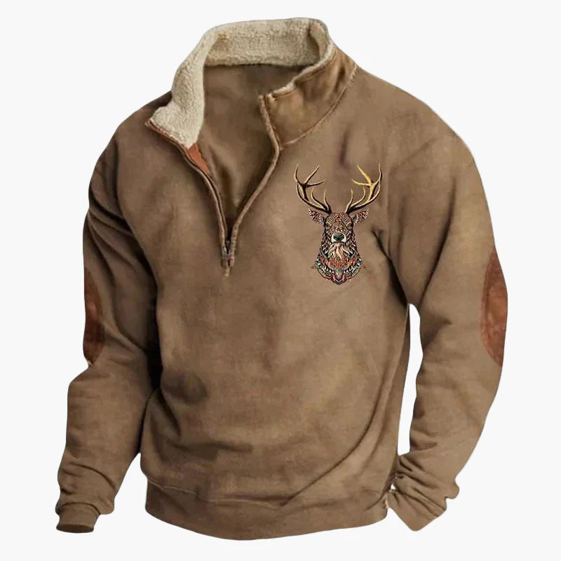 Men's Wild West Vintage Outdoor Sweatshirt – Casual Pullover in Western Style