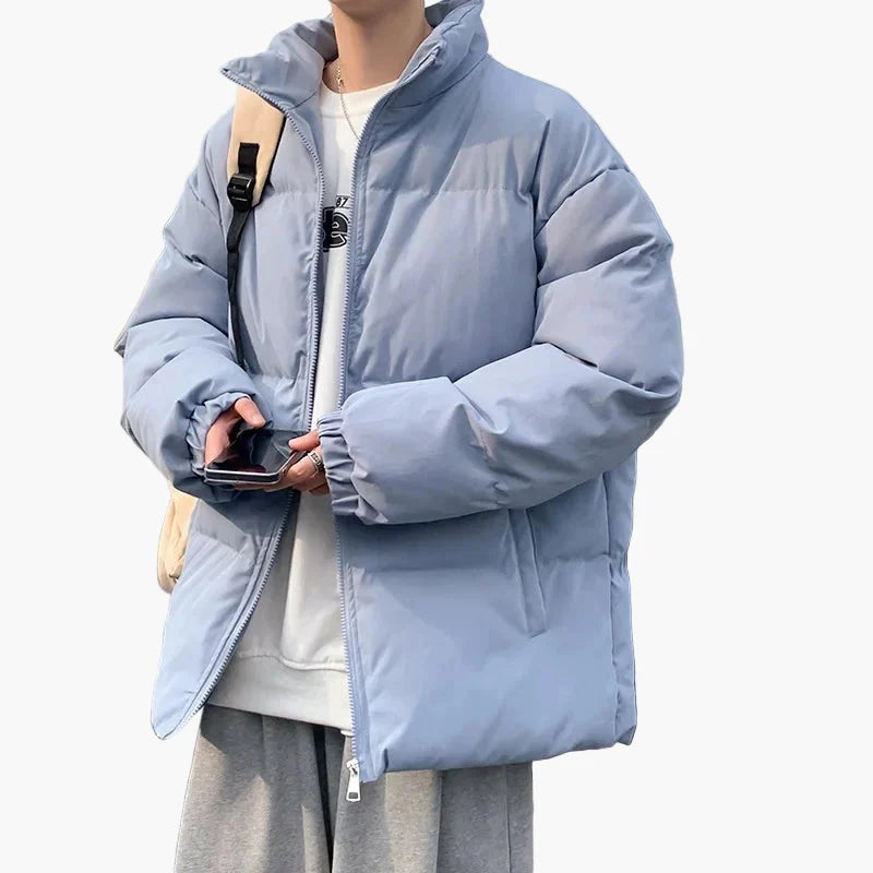 Men's winter quilted jacket in casual streetwear style – warm transitional jacket for everyday and leisure use