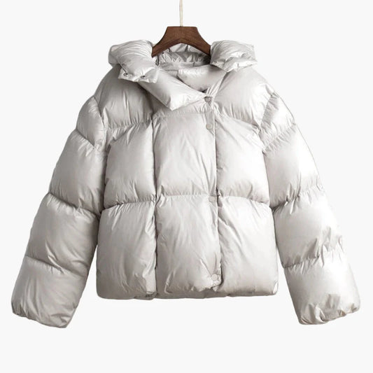 Women's quilted jacket winter jacket with hood – fashionable oversize puffer jacket for cold days
