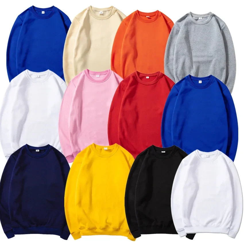 Unisex long-sleeve crew-neck sweatshirt, casual sweater