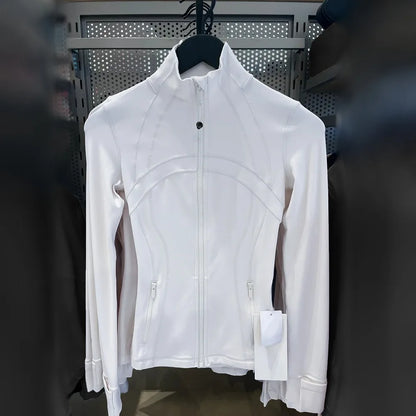 Damen Sportjacke mit Reißverschluss Stehkragen Slim Fit