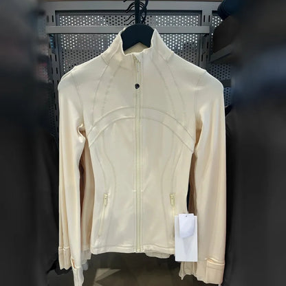 Damen Sportjacke mit Reißverschluss Stehkragen Slim Fit