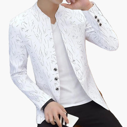 Men's Modern Slim Fit Blazer with Pattern for Business and Leisure