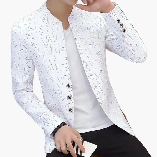 Men's Modern Slim Fit Blazer with Pattern for Business and Leisure