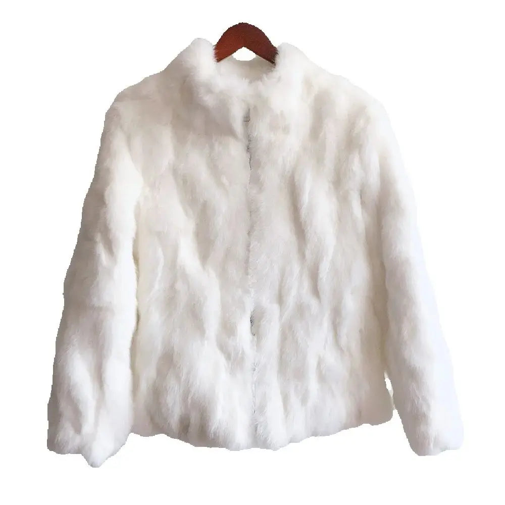 Women's short jacket with stand collar and long sleeves