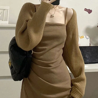 Women's knitted bolero shrug, ribbed knit, short-sleeve cropped top, off-shoulder