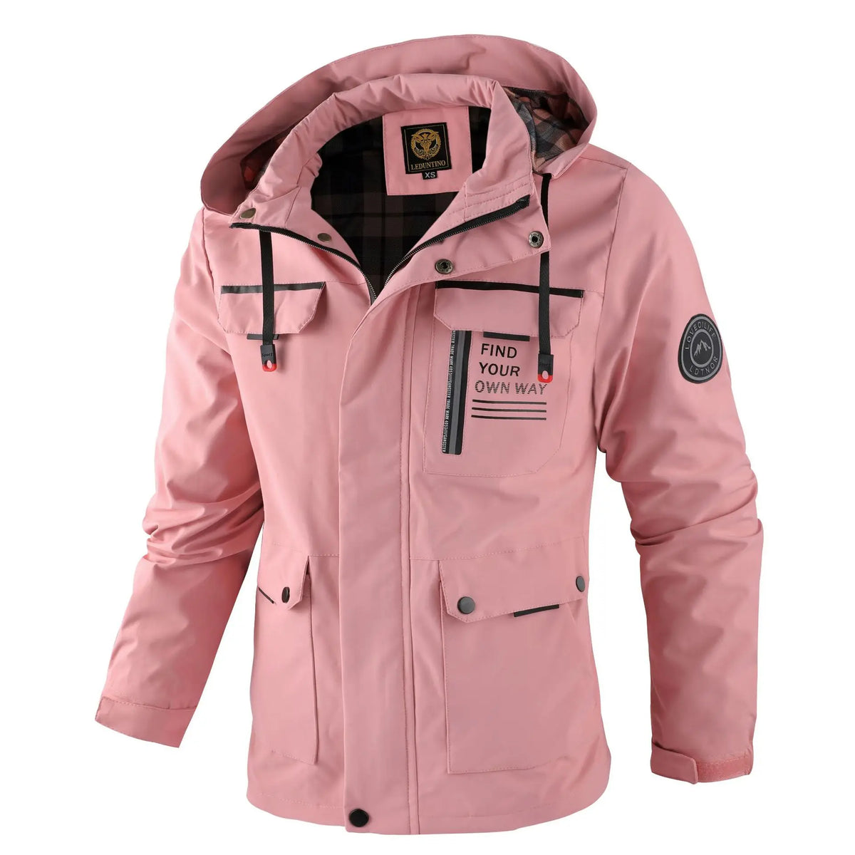 Herren Winterjacke mit Kapuze Winddicht Warm Gefüttert Mehreren Taschen