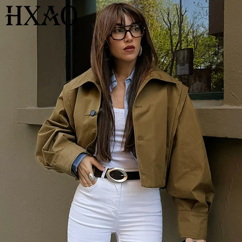 Kurze Damen Übergangsjacke im Blouson-Stil mit Kragen
