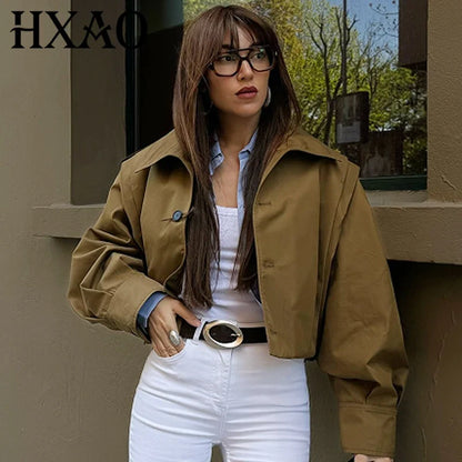 Kurze Damen Übergangsjacke im Blouson-Stil mit Kragen